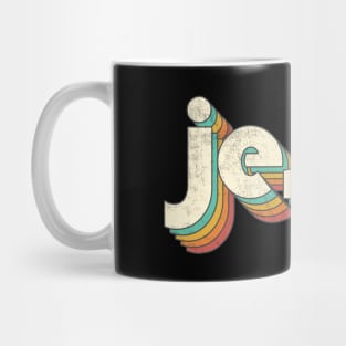 Retro Vintage Rainbow Jesus Letters Distressed Style Mug